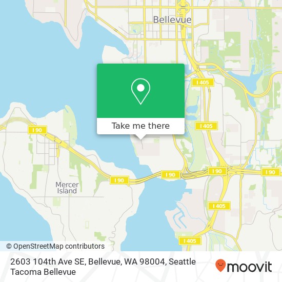 Mapa de 2603 104th Ave SE, Bellevue, WA 98004