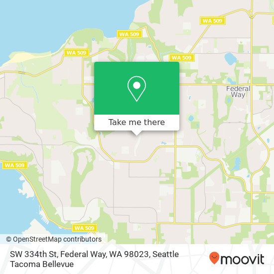 Mapa de SW 334th St, Federal Way, WA 98023