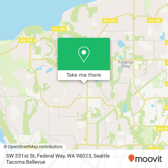 Mapa de SW 331st St, Federal Way, WA 98023