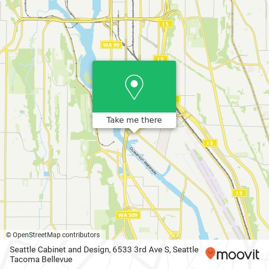 Mapa de Seattle Cabinet and Design, 6533 3rd Ave S