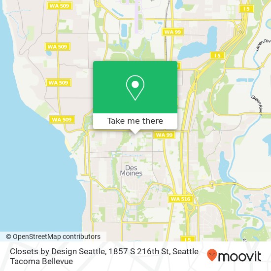 Mapa de Closets by Design Seattle, 1857 S 216th St