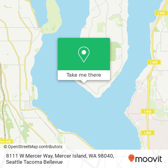 Mapa de 8111 W Mercer Way, Mercer Island, WA 98040