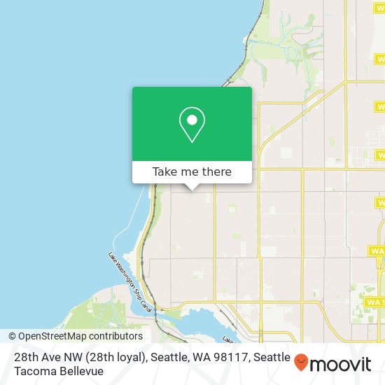 Mapa de 28th Ave NW (28th loyal), Seattle, WA 98117