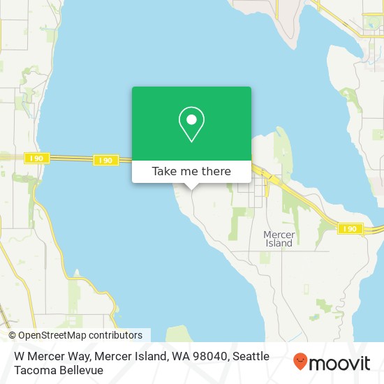 W Mercer Way, Mercer Island, WA 98040 map