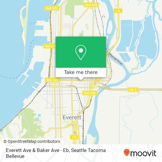 Everett Ave & Baker Ave - Eb map