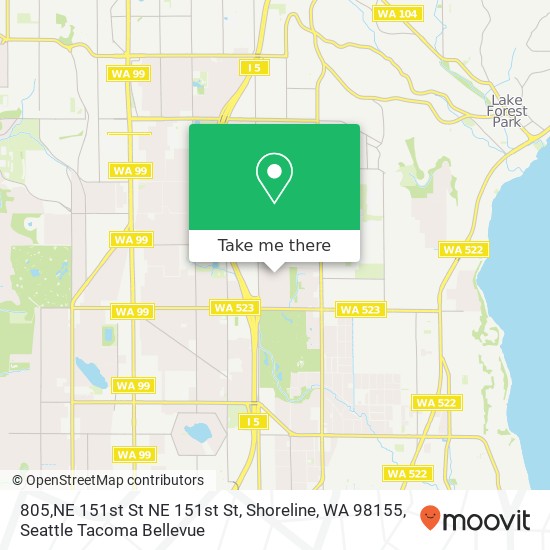 Mapa de 805,NE 151st St NE 151st St, Shoreline, WA 98155