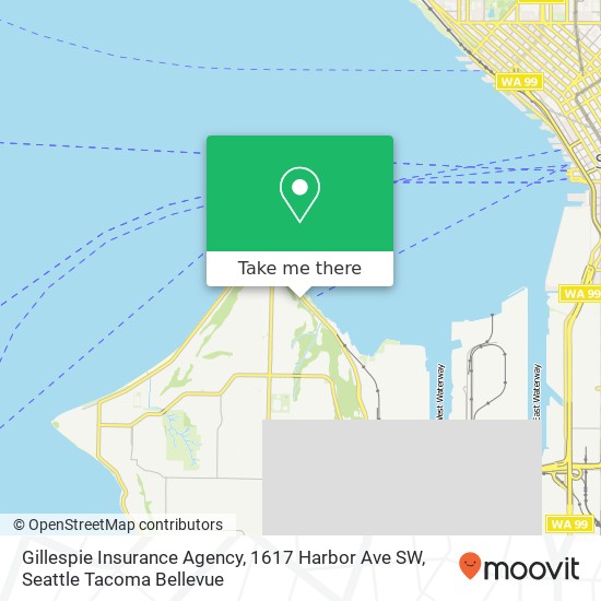 Mapa de Gillespie Insurance Agency, 1617 Harbor Ave SW