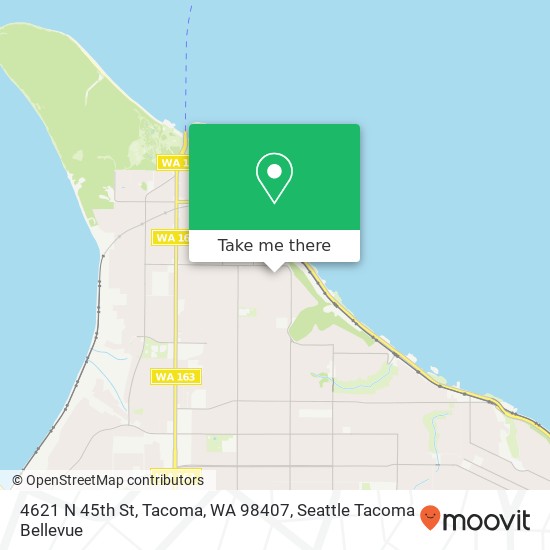 Mapa de 4621 N 45th St, Tacoma, WA 98407