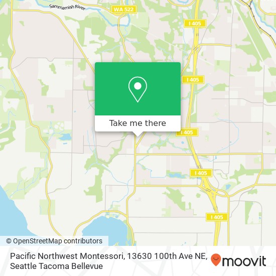 Mapa de Pacific Northwest Montessori, 13630 100th Ave NE