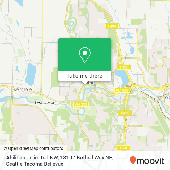 Abilities Unlimited NW, 18107 Bothell Way NE map