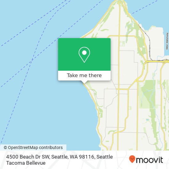 Mapa de 4500 Beach Dr SW, Seattle, WA 98116