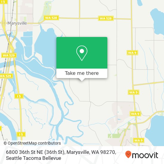 Mapa de 6800 36th St NE (36th St), Marysville, WA 98270