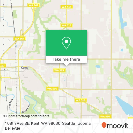 Mapa de 108th Ave SE, Kent, WA 98030