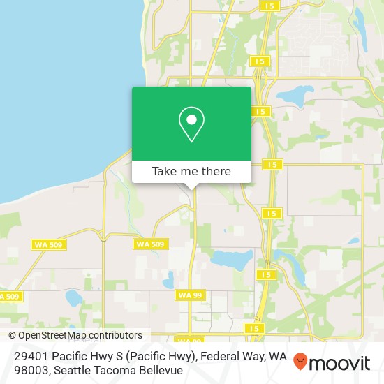 Mapa de 29401 Pacific Hwy S (Pacific Hwy), Federal Way, WA 98003