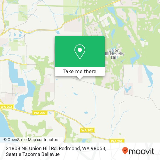 Mapa de 21808 NE Union Hill Rd, Redmond, WA 98053