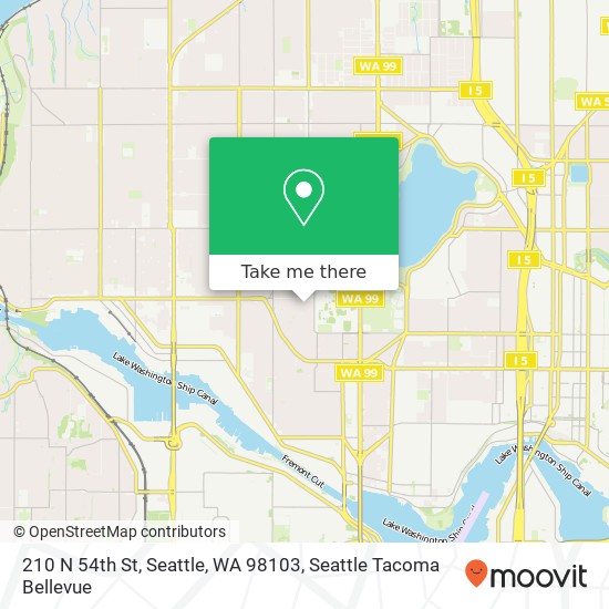 Mapa de 210 N 54th St, Seattle, WA 98103