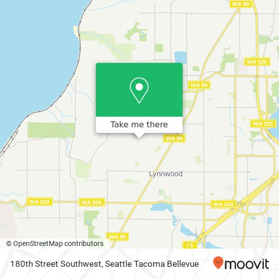 Mapa de 180th Street Southwest, 180th St SW, Lynnwood, WA 98037, USA