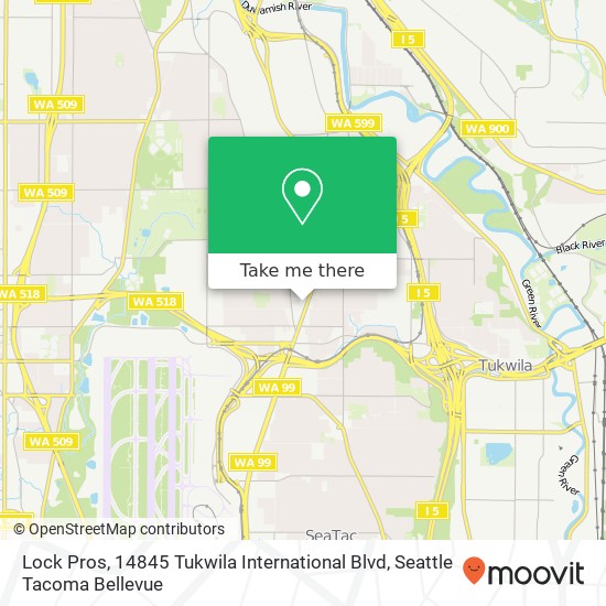 Mapa de Lock Pros, 14845 Tukwila International Blvd