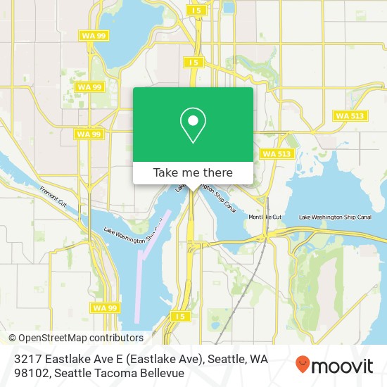 Mapa de 3217 Eastlake Ave E (Eastlake Ave), Seattle, WA 98102