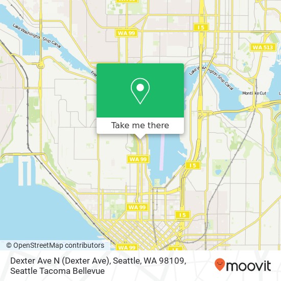 Mapa de Dexter Ave N (Dexter Ave), Seattle, WA 98109