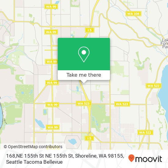 Mapa de 168,NE 155th St NE 155th St, Shoreline, WA 98155