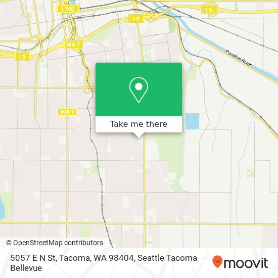 Mapa de 5057 E N St, Tacoma, WA 98404