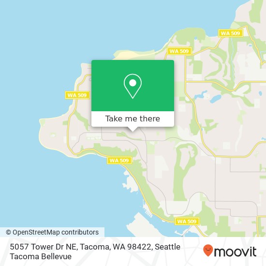 Mapa de 5057 Tower Dr NE, Tacoma, WA 98422