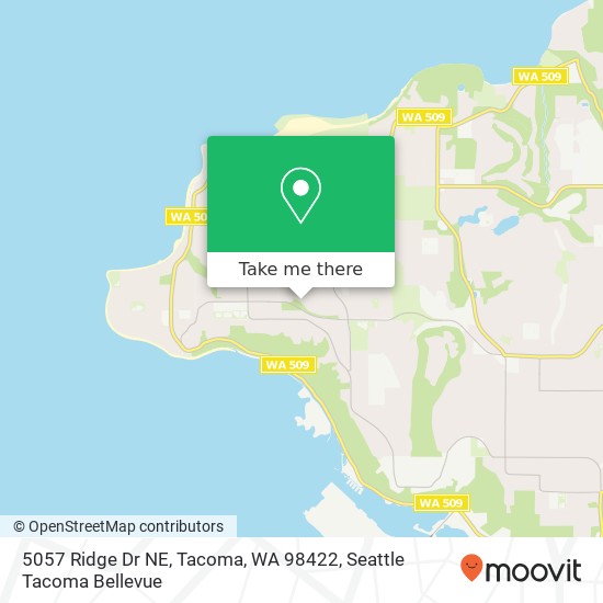 Mapa de 5057 Ridge Dr NE, Tacoma, WA 98422