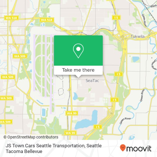 JS Town Cars Seattle Transportation map