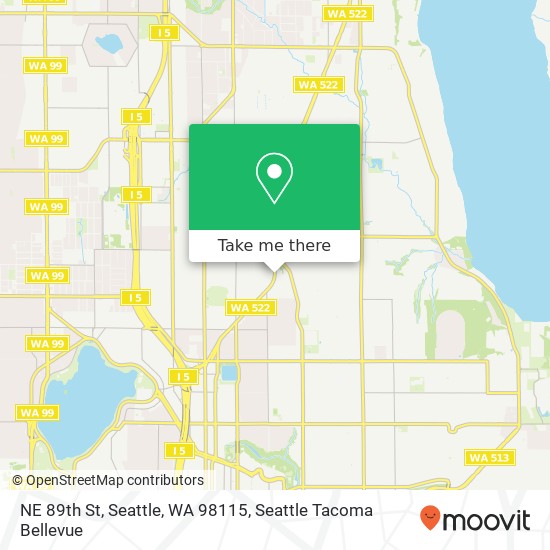 Mapa de NE 89th St, Seattle, WA 98115