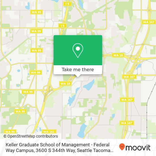Mapa de Keller Graduate School of Management - Federal Way Campus, 3600 S 344th Way