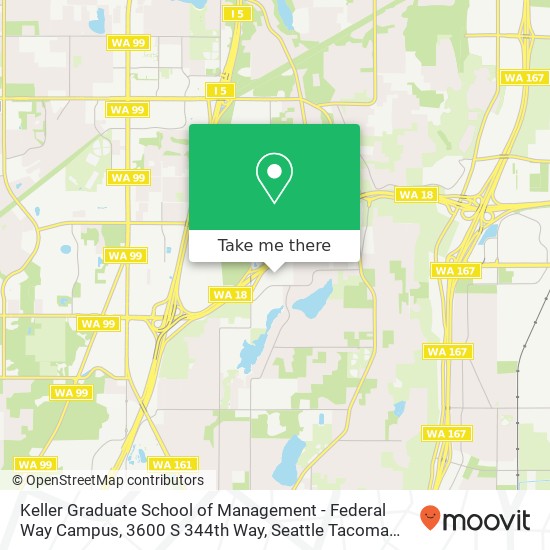 Keller Graduate School of Management - Federal Way Campus, 3600 S 344th Way map