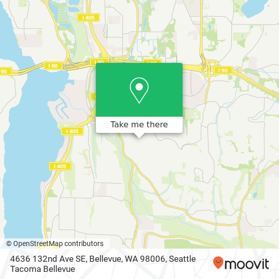 Mapa de 4636 132nd Ave SE, Bellevue, WA 98006