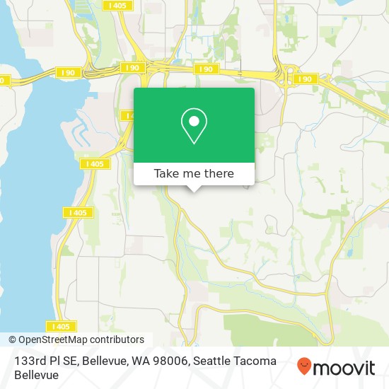 Mapa de 133rd Pl SE, Bellevue, WA 98006