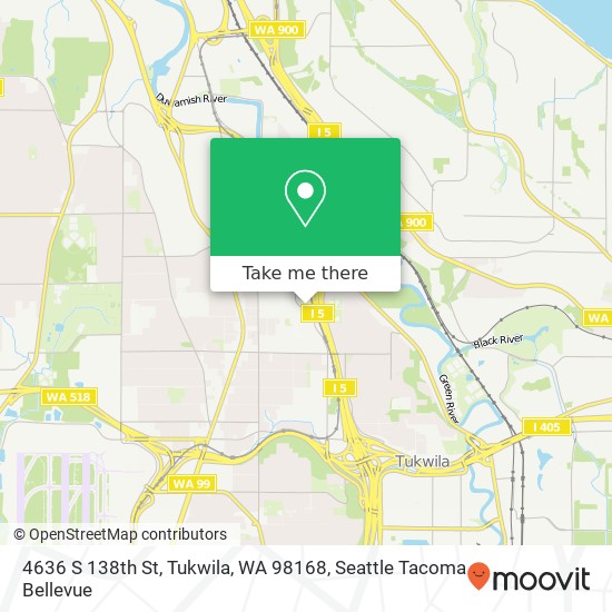 Mapa de 4636 S 138th St, Tukwila, WA 98168