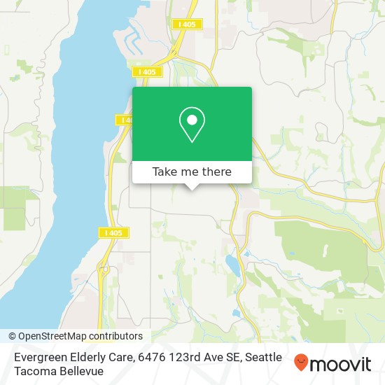 Mapa de Evergreen Elderly Care, 6476 123rd Ave SE