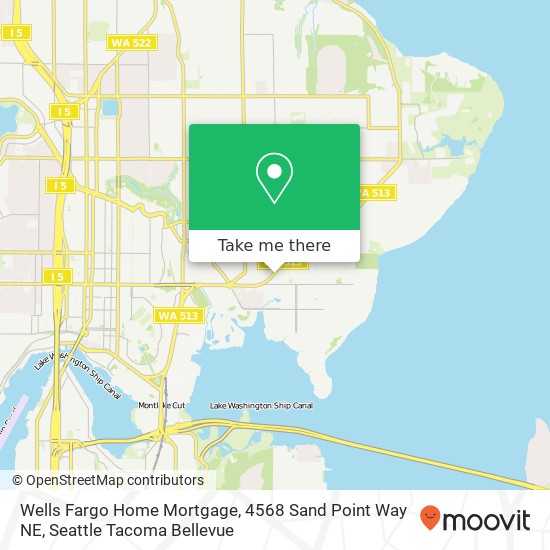 Mapa de Wells Fargo Home Mortgage, 4568 Sand Point Way NE