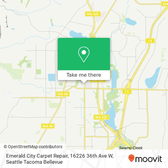 Mapa de Emerald City Carpet Repair, 16226 36th Ave W