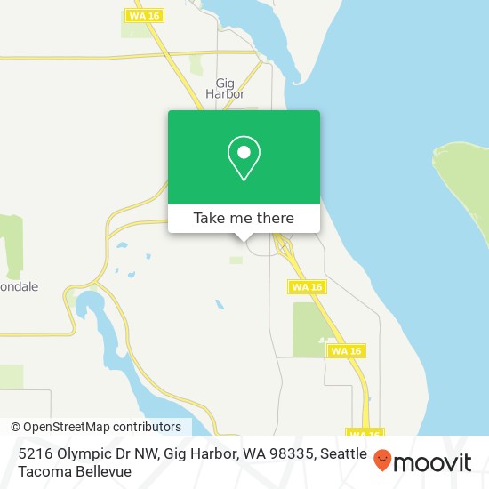 Mapa de 5216 Olympic Dr NW, Gig Harbor, WA 98335