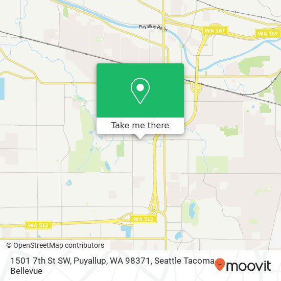 Mapa de 1501 7th St SW, Puyallup, WA 98371