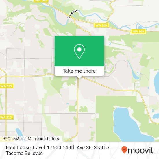 Mapa de Foot Loose Travel, 17650 140th Ave SE