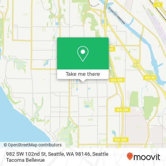 Mapa de 982 SW 102nd St, Seattle, WA 98146