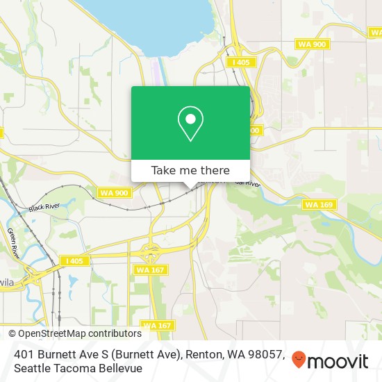 Mapa de 401 Burnett Ave S (Burnett Ave), Renton, WA 98057