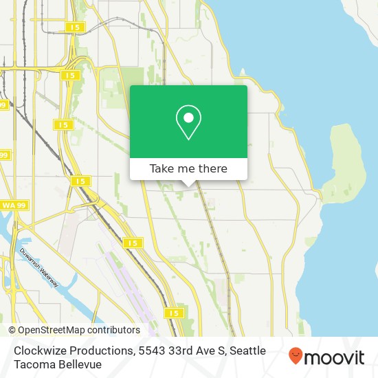 Mapa de Clockwize Productions, 5543 33rd Ave S