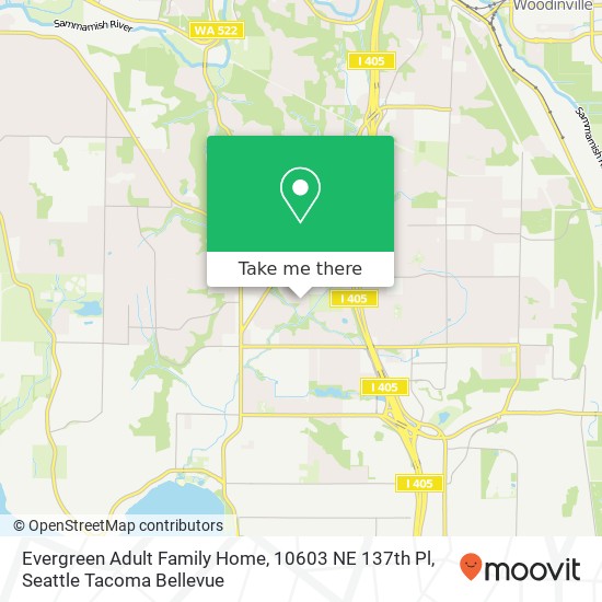 Evergreen Adult Family Home, 10603 NE 137th Pl map