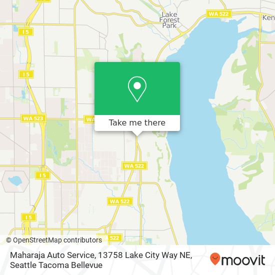 Mapa de Maharaja Auto Service, 13758 Lake City Way NE