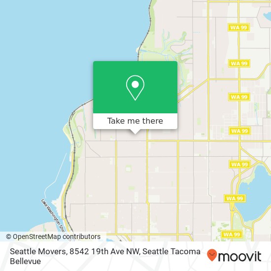 Mapa de Seattle Movers, 8542 19th Ave NW