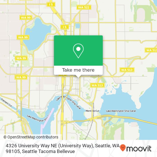 Mapa de 4326 University Way NE (University Way), Seattle, WA 98105