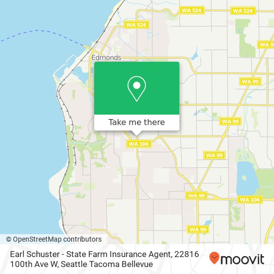 Mapa de Earl Schuster - State Farm Insurance Agent, 22816 100th Ave W