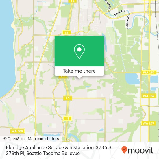 Mapa de Eldridge Appliance Service & Installation, 3735 S 279th Pl